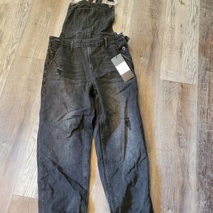 Black Denim Overalls with Classic Styling